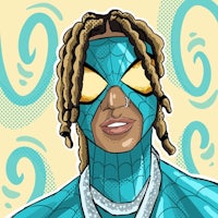 a cartoon illustration of a spider - man with dreadlocks
